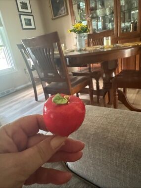 Nora Fleming Red Apple Accent with Green Leaf